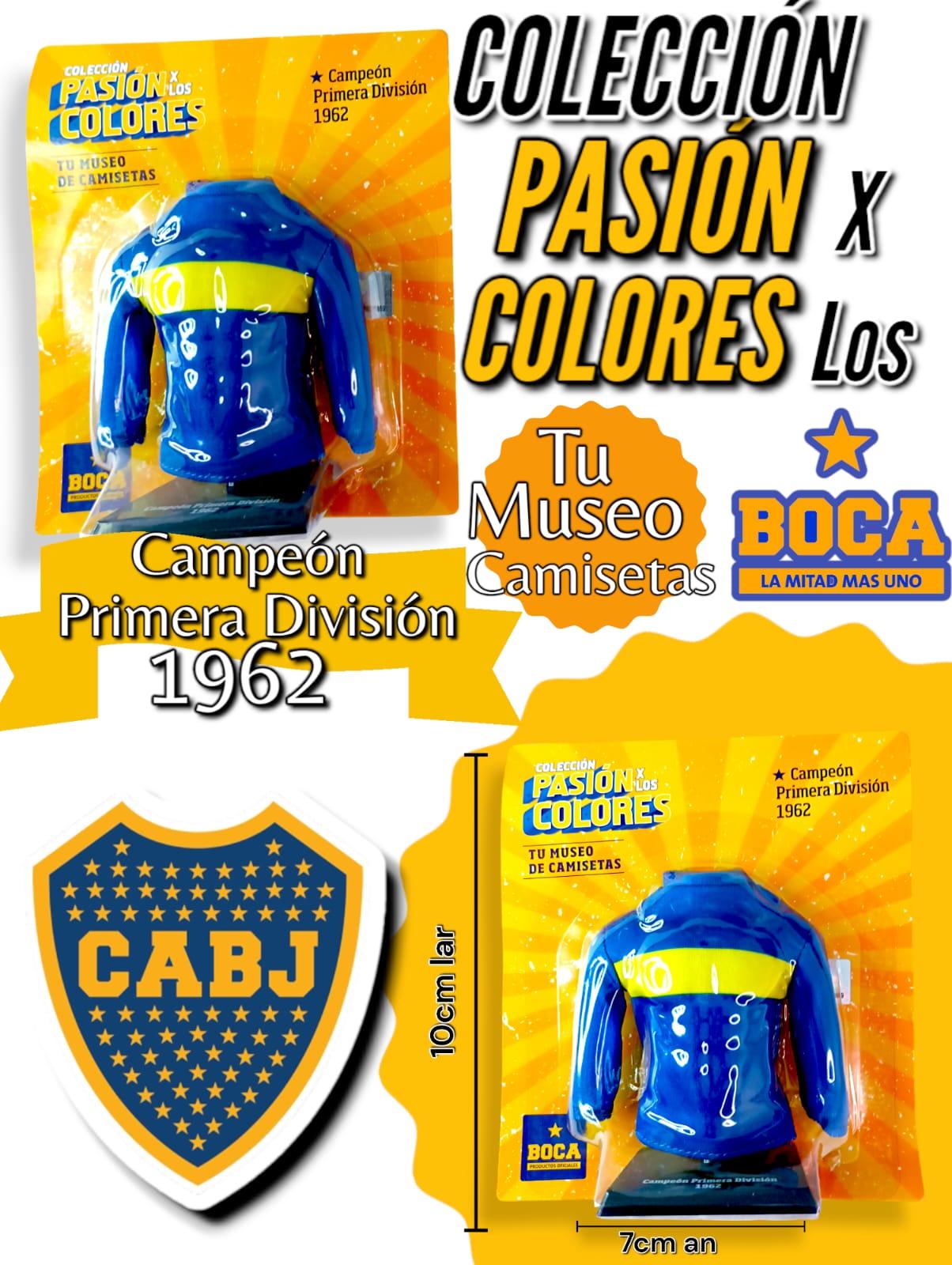 Figura Camiseta Coleccionable BOCA JUNIORS Colección Pasión x los Colores Primera División 1962